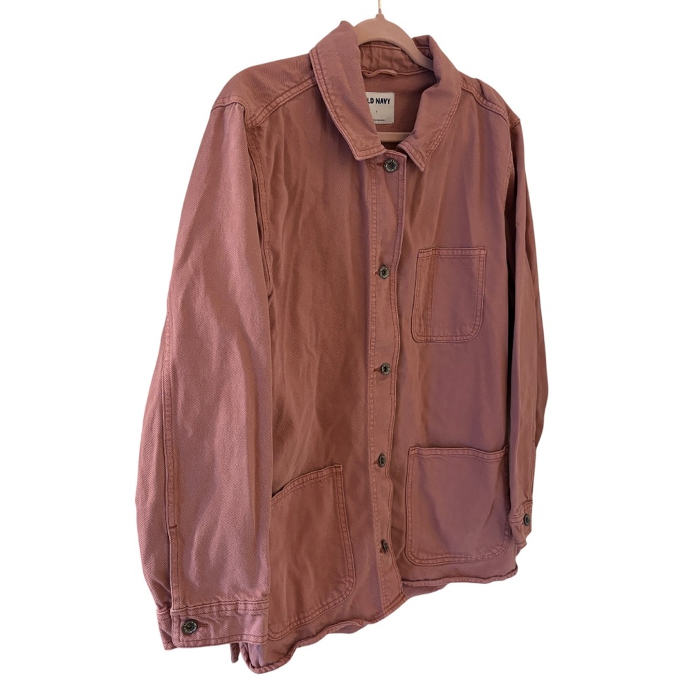Old Navy Utility Jacket Shacket Pink Rose Large - Picture 5 of 14